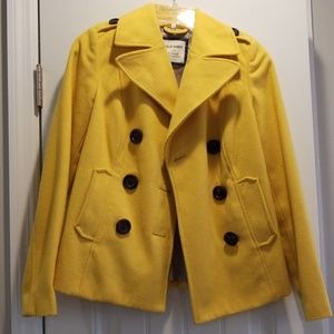 Mustard yellow Old Navy peacoat